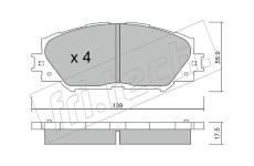 Sada brzdových destiček, kotoučová brzda fri.tech. 763.0