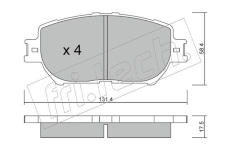 Sada brzdových destiček, kotoučová brzda fri.tech. 767.0