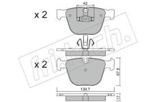 Sada brzdových destiček, kotoučová brzda fri.tech. 789.6