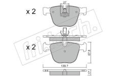 Sada brzdových destiček, kotoučová brzda fri.tech. 789.9