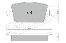 Sada brzdových destiček, kotoučová brzda fri.tech. 796.0
