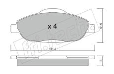 Sada brzdových destiček, kotoučová brzda fri.tech. 820.0