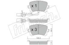 Sada brzdových destiček, kotoučová brzda fri.tech. 822.1
