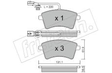 Sada brzdových destiček, kotoučová brzda fri.tech. 828.1