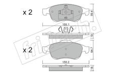 Sada brzdových destiček, kotoučová brzda fri.tech. 833.0