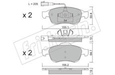 Sada brzdových destiček, kotoučová brzda fri.tech. 833.1
