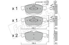 Sada brzdových destiček, kotoučová brzda fri.tech. 840.0