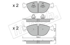 Sada brzdových destiček, kotoučová brzda fri.tech. 845.0