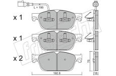Sada brzdových destiček, kotoučová brzda fri.tech. 848.0