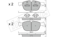 Sada brzdových destiček, kotoučová brzda fri.tech. 851.0
