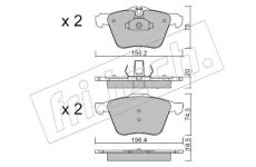 Sada brzdových destiček, kotoučová brzda fri.tech. 852.0