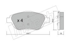 Sada brzdových destiček, kotoučová brzda fri.tech. 869.0