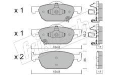 Sada brzdových destiček, kotoučová brzda fri.tech. 883.0