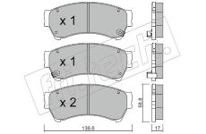 Sada brzdových destiček, kotoučová brzda fri.tech. 886.0