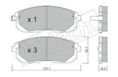 Sada brzdových destiček, kotoučová brzda fri.tech. 893.0