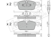 Sada brzdových destiček, kotoučová brzda fri.tech. 934.0W