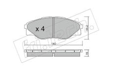 Sada brzdových destiček, kotoučová brzda fri.tech. 952.0