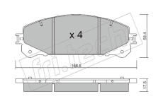 Sada brzdových destiček, kotoučová brzda fri.tech. 954.0