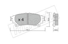 Sada brzdových destiček, kotoučová brzda fri.tech. 955.0