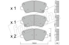 Sada brzdových destiček, kotoučová brzda fri.tech. 960.0
