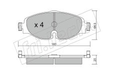 Sada brzdových destiček, kotoučová brzda fri.tech. 966.0
