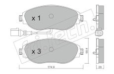 Sada brzdových destiček, kotoučová brzda fri.tech. 968.0