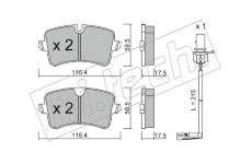 Sada brzdových destiček, kotoučová brzda fri.tech. 971.0W