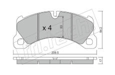 Sada brzdových destiček, kotoučová brzda fri.tech. 972.0