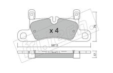 Sada brzdových destiček, kotoučová brzda fri.tech. 974.3