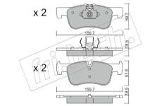 Sada brzdových destiček, kotoučová brzda fri.tech. 975.0