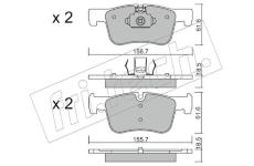 Sada brzdových destiček, kotoučová brzda fri.tech. 976.0