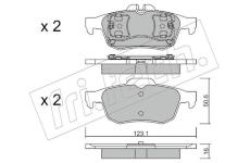 Sada brzdových destiček, kotoučová brzda fri.tech. 990.0