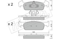 Sada brzdových destiček, kotoučová brzda fri.tech. 991.1