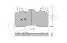 Sada brzdových destiček, kotoučová brzda fri.tech. 995.0