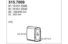 Stredni-/zadni tlumic vyfuku ASSO 515.7009