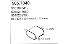 Stredni-/zadni tlumic vyfuku ASSO 565.7040