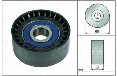 Vratná/vodicí kladka, klínový žebrový řemen AUTEX 655114