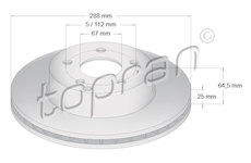 Brzdový kotouč TOPRAN 401 709