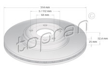 Brzdový kotouč TOPRAN 113 009