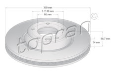 Brzdový kotouč TOPRAN 111 289