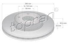 Brzdový kotouč TOPRAN 631 165