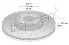 Brzdový kotouč TOPRAN 631 164