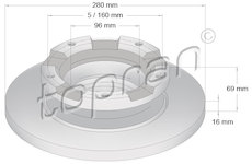 Brzdový kotouč TOPRAN 303 971
