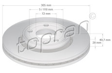 Brzdový kotouč TOPRAN 207 073