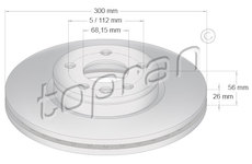 Brzdový kotouč TOPRAN 109 523