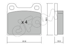 Sada brzdových platničiek kotúčovej brzdy CIFAM 822-003-4
