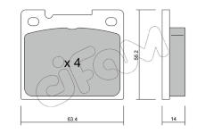 Sada brzdových destiček, kotoučová brzda CIFAM 822-004-0
