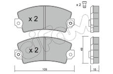 Sada brzdových destiček, kotoučová brzda CIFAM 822-005-0