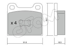 Sada brzdových platničiek kotúčovej brzdy CIFAM 822-010-1