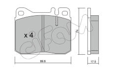 Sada brzdových destiček, kotoučová brzda CIFAM 822-011-1